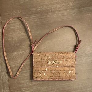 Lilly Pulitzer Cork Crossbody Bag with Pink Trim